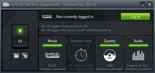 GeForce Experience 1.8.1 Released with Twitch Streaming